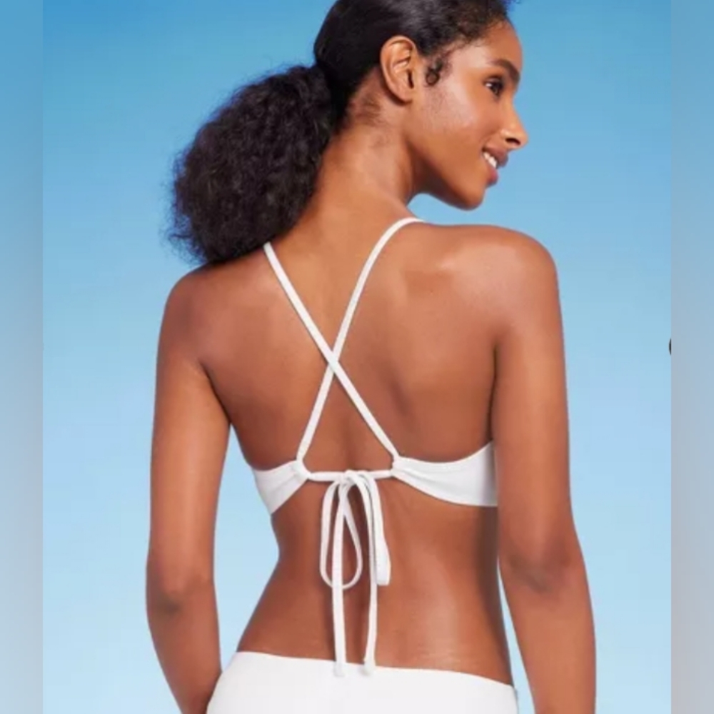 Shade & Shore NWT White Bikini Top - Picture 3 of 6